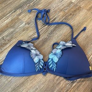 VS Blue with Flowers Halter Top